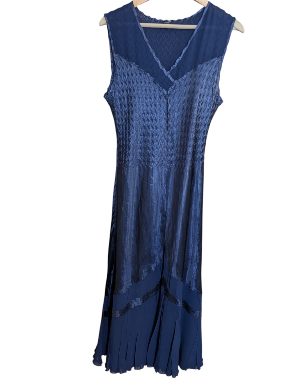 KOMAROV Sleeveless Charmeuse & Chiffon Cocktail Dress with Jacket In Navy .Sz XL - Picture 5 of 9